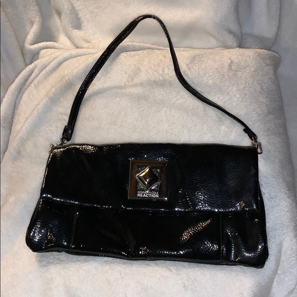 Kenneth Cole Reaction Black Patent Leather Bag